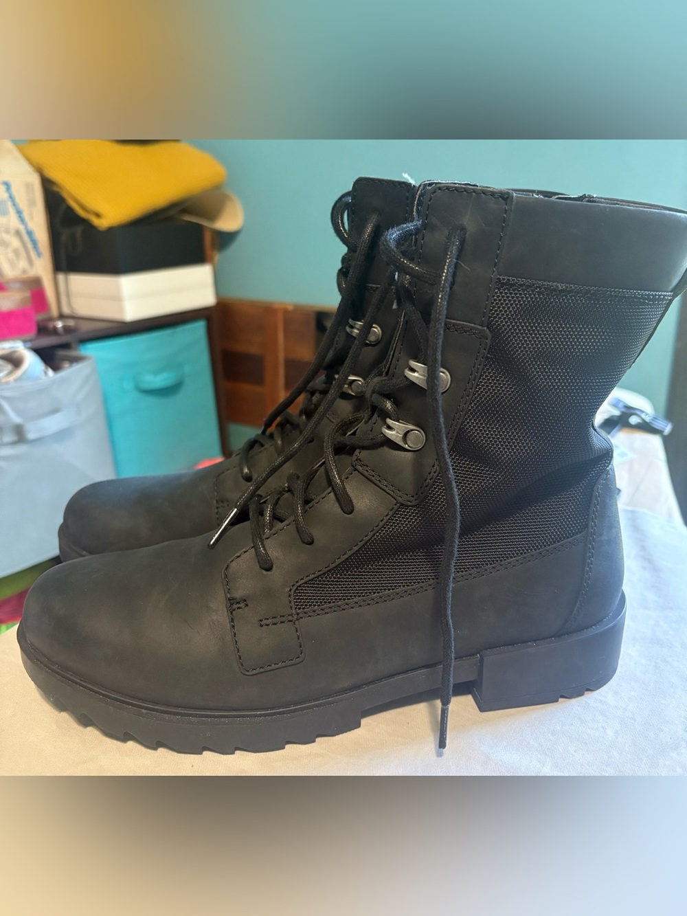 Sorel Women’s Black Lace-Up Combat Boots